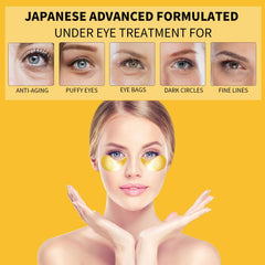 Treondexir close-up of a single gold collagen eye patch highlighting smooth texture