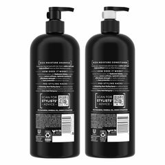 TRESemmé label closeup highlighting hyaluronic acid for deep hydration