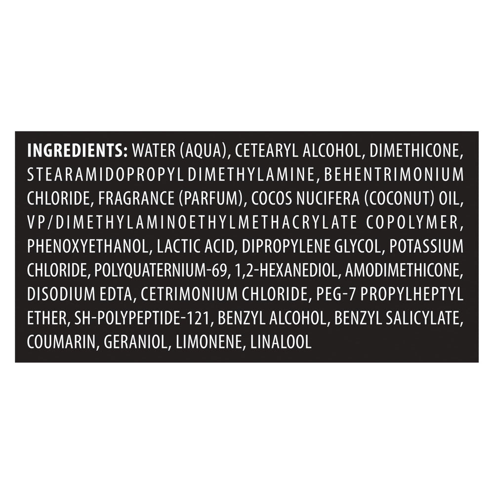 TRESemmé bottle back label showing packaging and PETA-approved care details