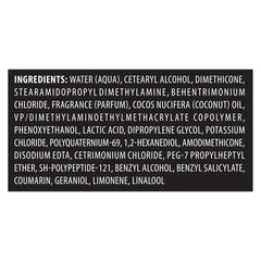 TRESemmé bottle back label showing packaging and PETA-approved care details