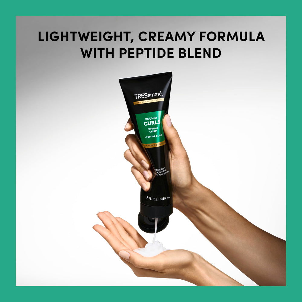 TRESemmé cream texture close-up showing smooth formula for frizz control