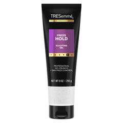 TRESemmé front packaging showing mega control gel for dependable hold