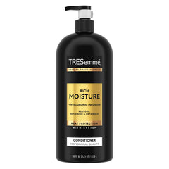 TRESemmé front packaging of Rich Moisture 39 oz showing convenience and value