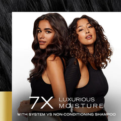 TRESemmé alcohol-free gel being applied to damp hair for flexible hold