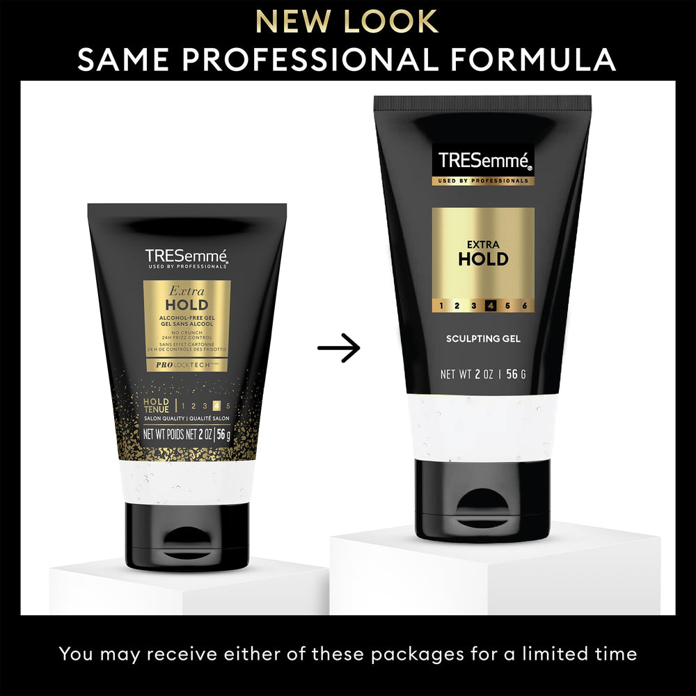 TRESemmé gel texture closeup demonstrating smooth, non-crunchy finish benefit
