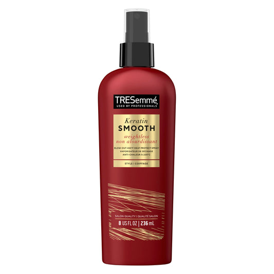 TRESemmé front packaging showing keratin smooth heat protectant benefits