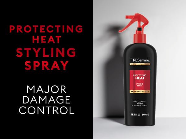 TRESemmé nozzle close-up demonstrating precise mist for even heat coverage