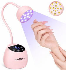 TREZUMA front view of lamp showing sleek design and easy curing