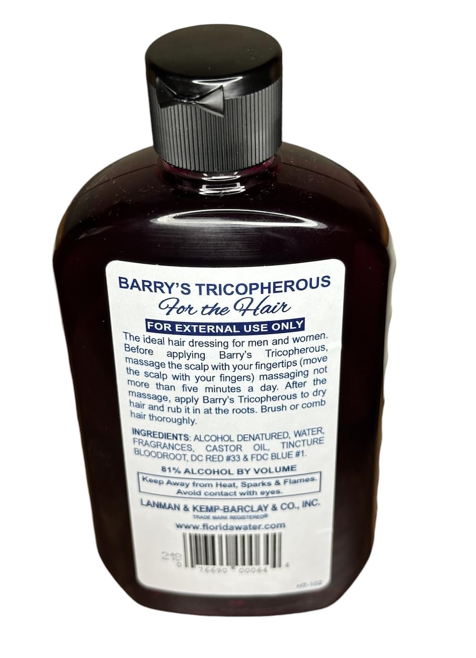 Tricopherous in-use styling application on hair for quick manageability and shine