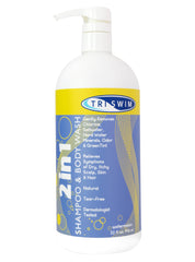 TRISWIM front bottle with pump showing size and pump convenience