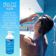 TRISWIM close-up label highlighting botanicals and gentle, effective formula