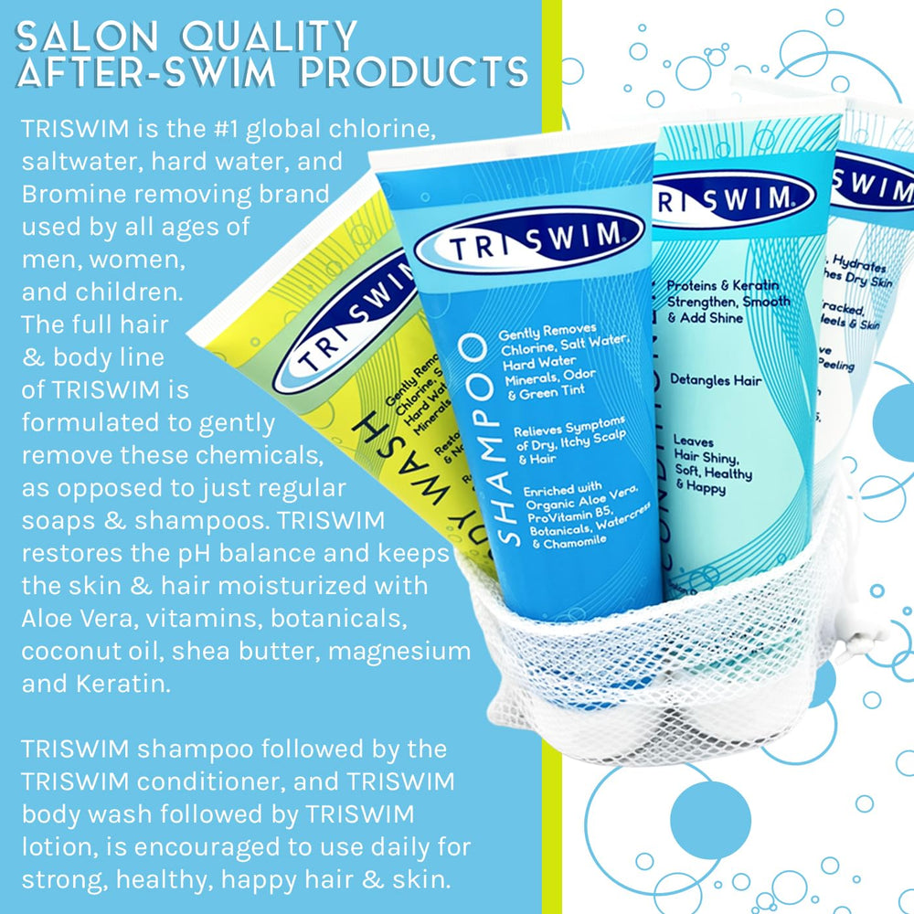 TRISWIM after swim lotion applied to hand showing hydration and soothing benefit post swim