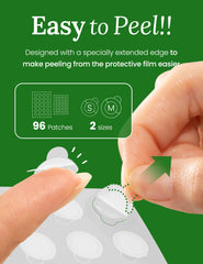 Troubless easy peel handle lifted to show simple hygienic application