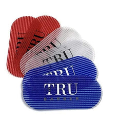 TRU BARBER front pack display showing three colors and six grips benefit organization