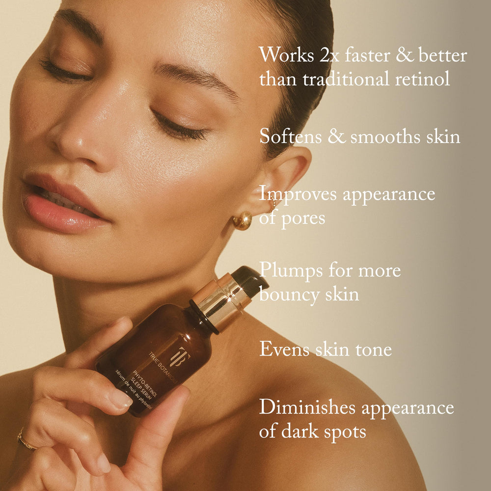 True Botanicals serum texture on hand demonstrating lightweight hydrating finish
