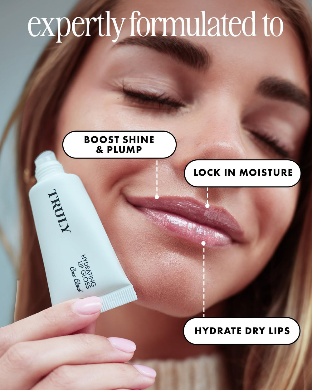 Truly texture swirl demonstrating lightweight, non-sticky glossy formula