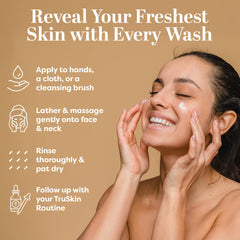 TruSkin removing light makeup to cleanse without stripping skin