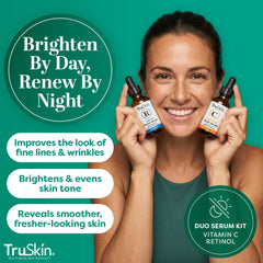 TruSkin Retinol serum bottle close-up emphasizing gentle texture for nighttime renewal