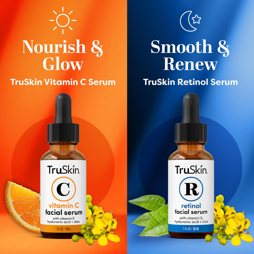 TruSkin Vitamin C serum pump close-up highlighting easy dispensation and brightening benefit