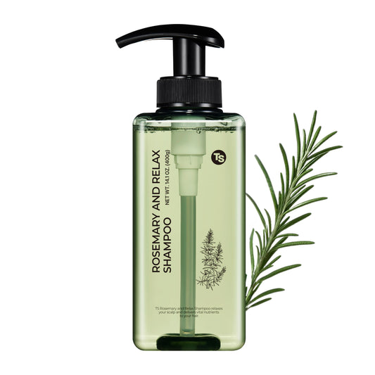 TS SHAMPOO front bottle view showing label and volume for clear product identification