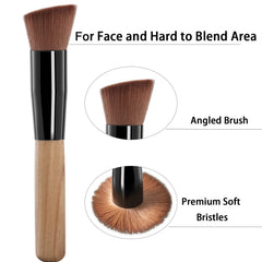 TSAIYI angled brush bristles detail offering precise facial blending and soft application