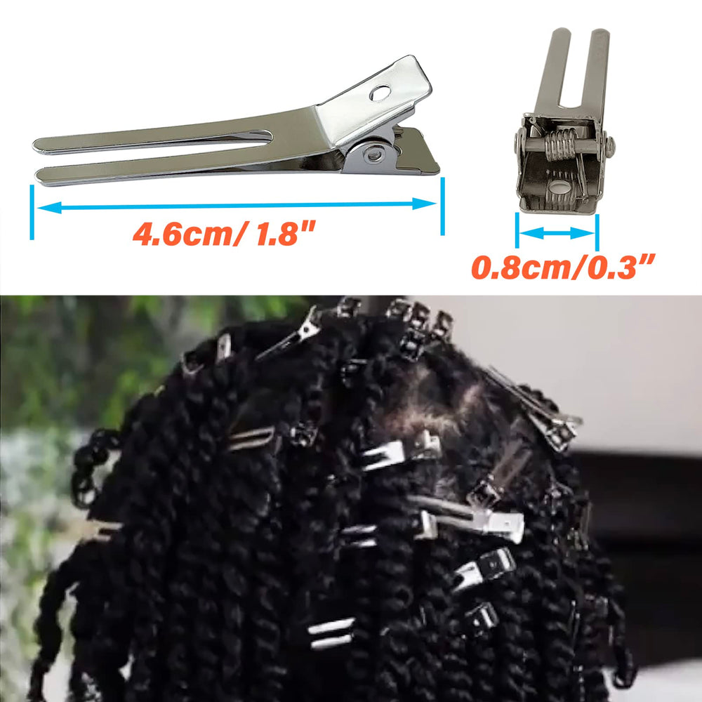 TSEROFAY clips keeping twisted locs separated and tidy for precise retwist work