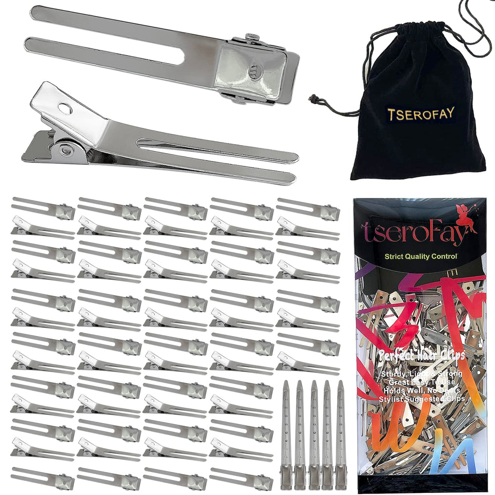 TSEROFAY front view of 65-piece silver clips kit showing organization and portability benefit
