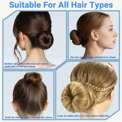 TsMADDTs nylon hair nets and soft elastics for invisible hold benefit