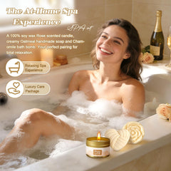 TsunNee chamomile bath bomb fizzing in tub, soothing soak and quiet moment