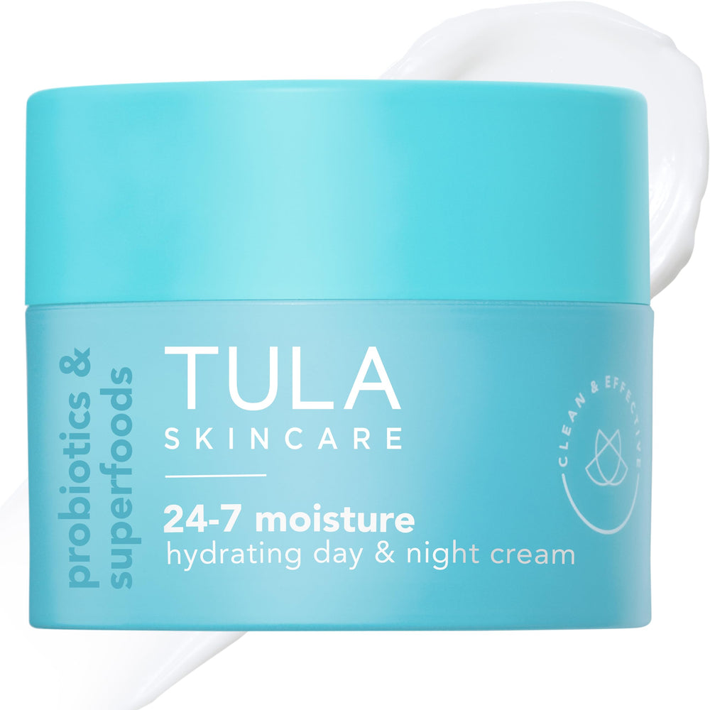 TULA front packaging showing jar and cap, highlights daily hydration benefit