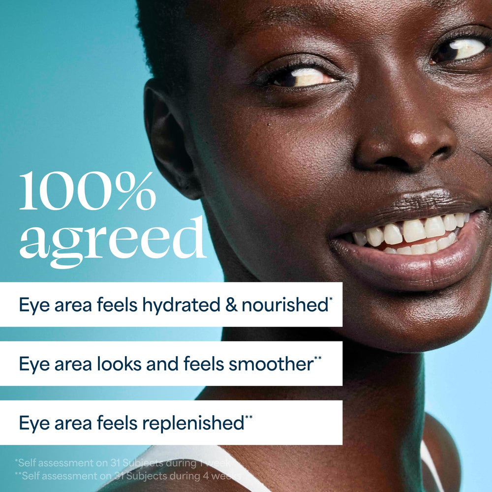 TULA applied under eye demonstrating smoothing and instant radiance