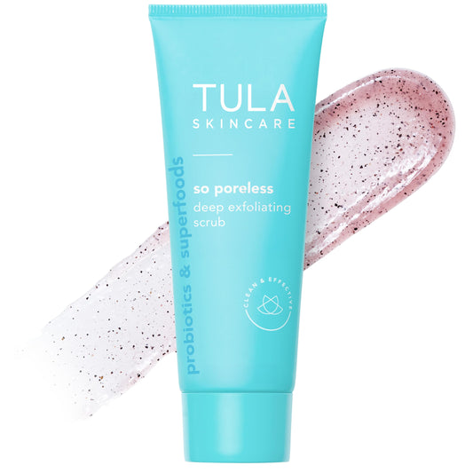 TULA front tube shot showing product and branding for clear pores