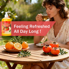 Tuteshow ingredient label detail, clarifying persimmon and tea tree benefit