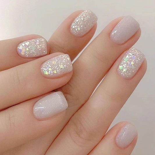 TUZANDW front full set showing glossy square nails and variety for quick style
