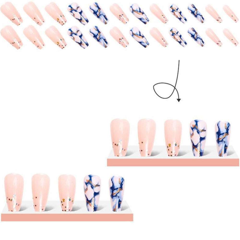 TUZANDW set laid out with mini file, wooden stick, and adhesive sticker tools included
