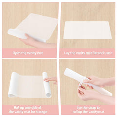TWAKAP mat beside makeup brushes showing size and organization benefits