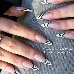TWOEIGHT before and after manicure comparison showing enhanced metallic accents