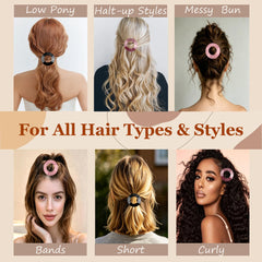 Twoheadpig clip holding half-up hairstyle demonstrating universal fit