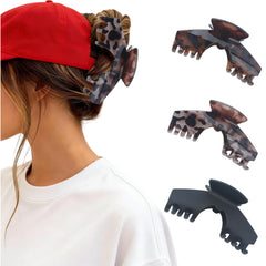 Twoheadpig front view of one large hat hair clip showing shape and finish, secure hold