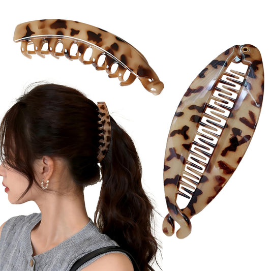 TwoHeadPig front view of two banana clips showing style and convenience