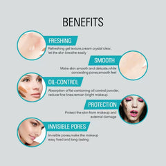 TWOMODE primer application on hand illustrating easy blend and pore-blurring benefit