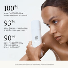 U Beauty applied to inner forearm demonstrating visible smoothing and immediate hydration benefit