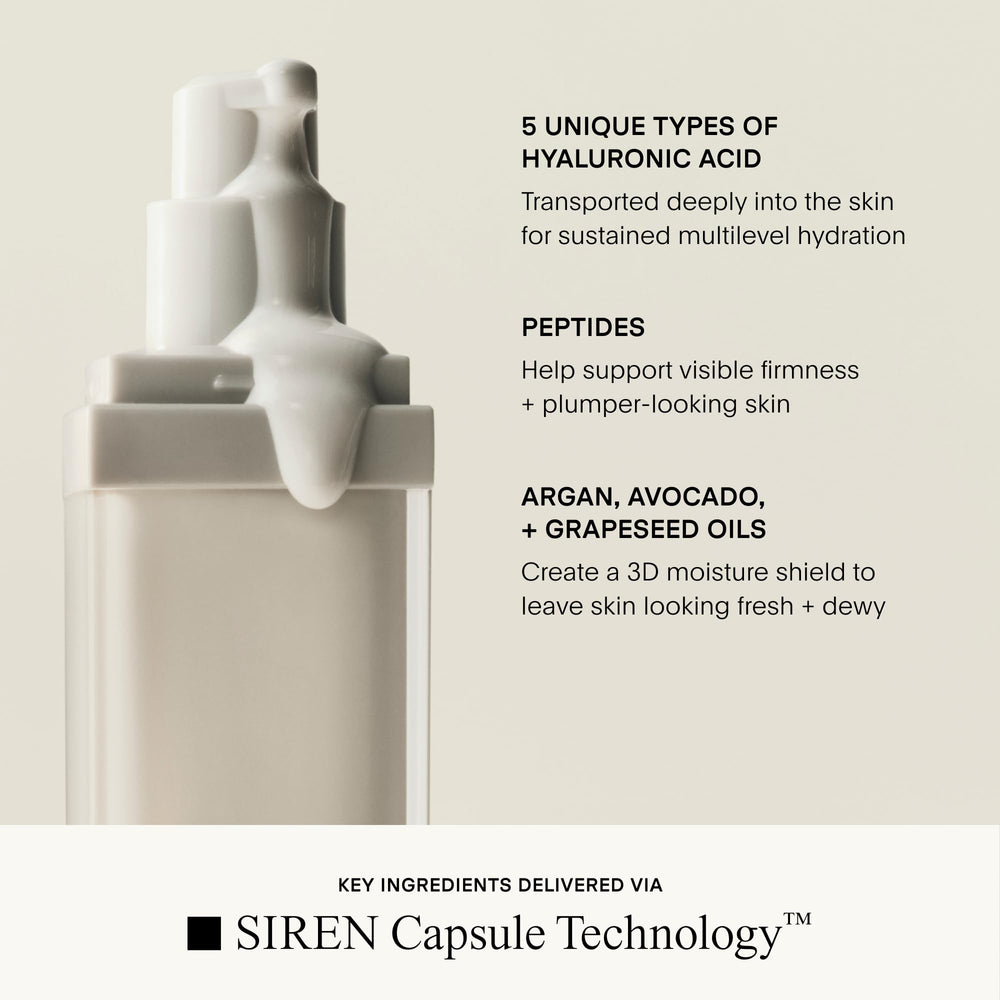 U Beauty Siren Capsule graphic showing targeted hyaluronic delivery