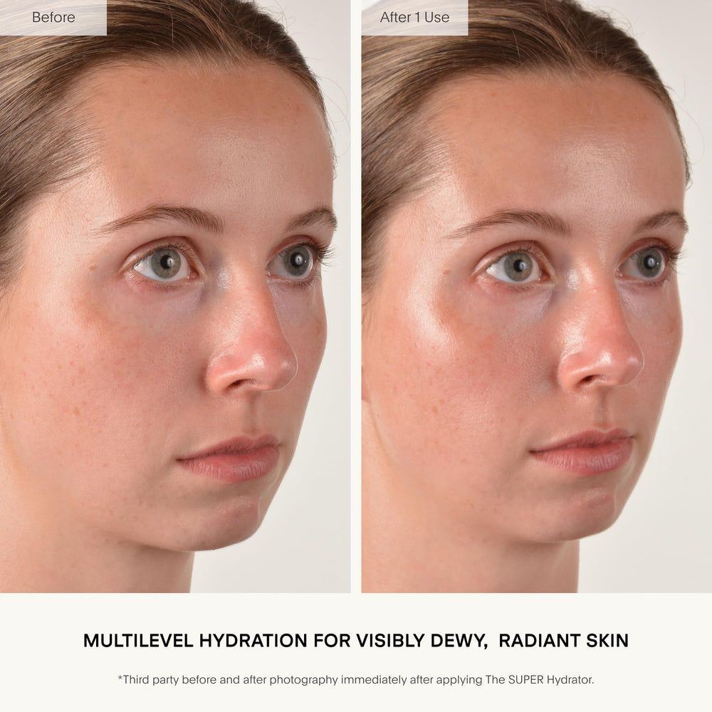 U Beauty cream texture swipe demonstrating lightweight, non-greasy hydration