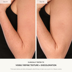Close-up of serum texture on skin, shows lightweight absorbent finish