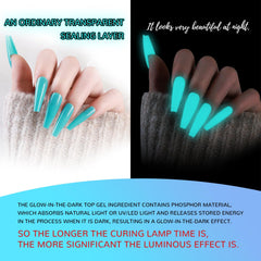 U-Shinein cured nails in daylight showing glossy protective finish