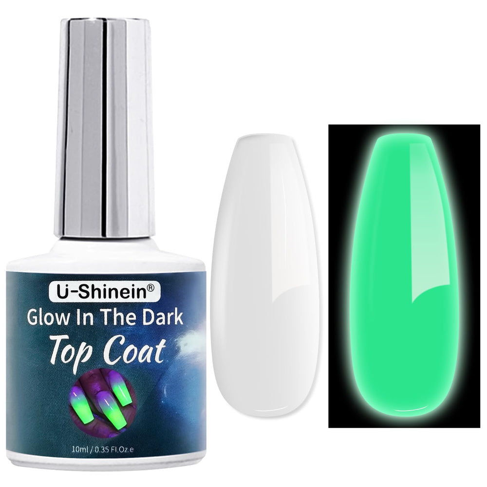 U-Shinein bottle front view showing label and benefit of long-lasting glow