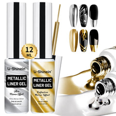 U-Shinein front packaging showing both silver and gold liners and benefits