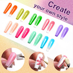 U-Shinein nail in progress ombre application demonstrating easy sponging technique
