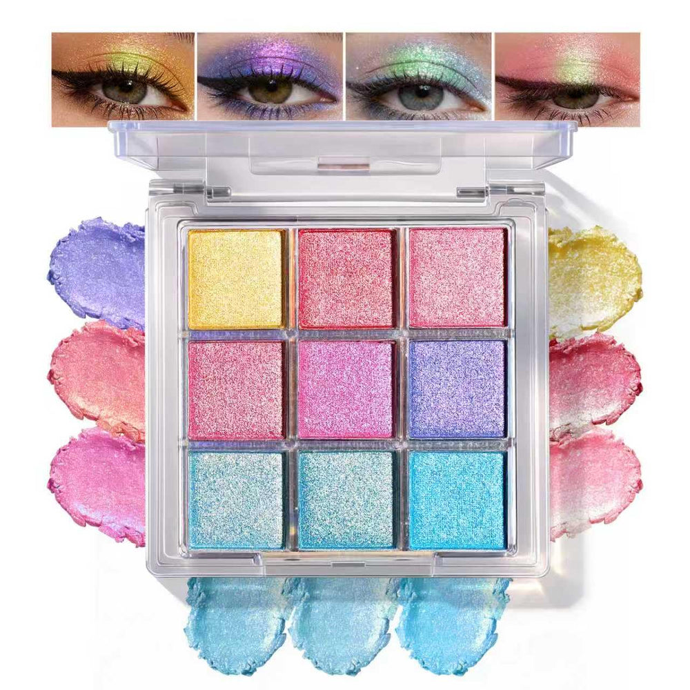 U-Shinein front packaging showing nine-color palette and compact size benefit portability